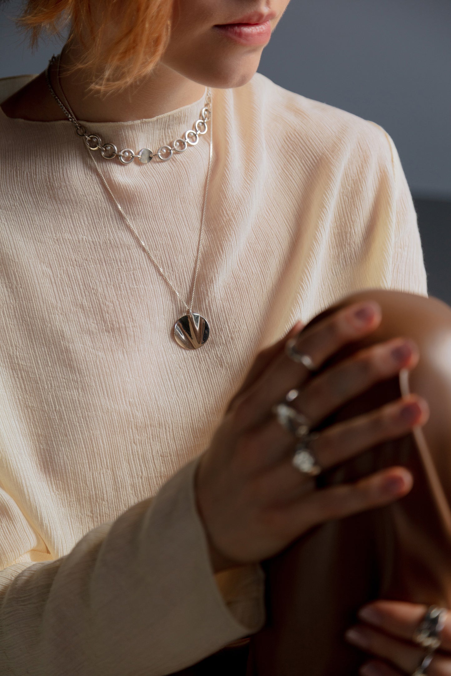 Textured Pendant Necklace